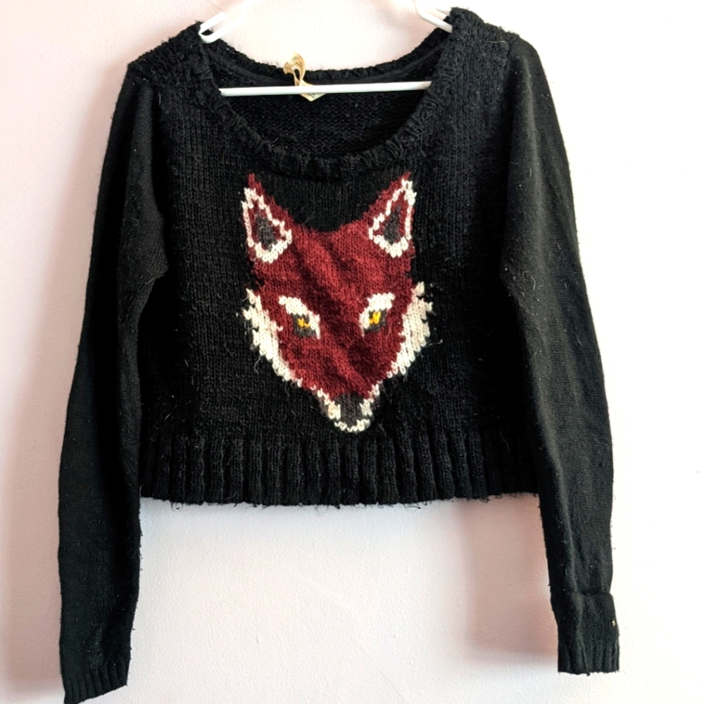 Cropped Fox Sweater